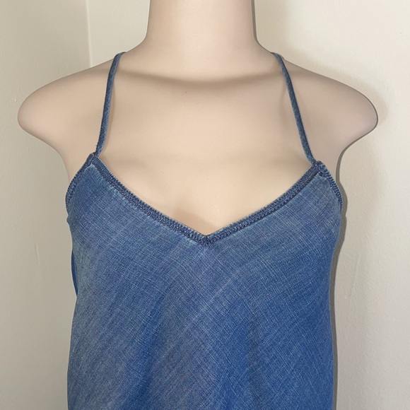 Lou & Grey Blue Jean Denim Spaghetti Strap TankTop - Picture 3 of 10